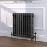 CI-RK660-10-MET-PEWTER-LS01 - Rook 2 Column Victorian Cast Iron Radiator H660mm x W831mm CI-RK660-10-MET-PEWTER-LS01 - Rook 2 Column Victorian Cast Iron Radiator H660mm x W831mm